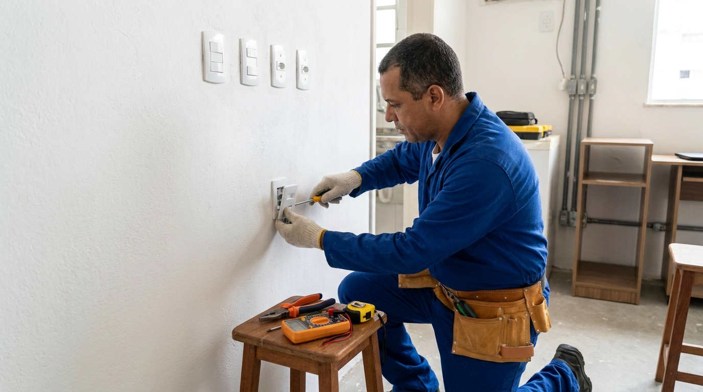 Instalação de tomada e interruptor profissional em Franca‑SP